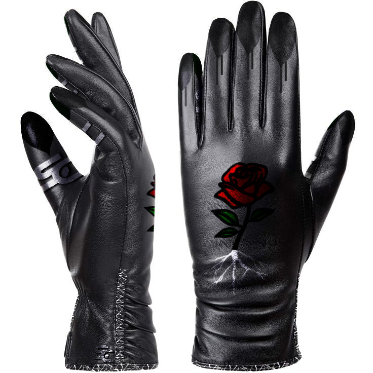SC Black Leather Gloves